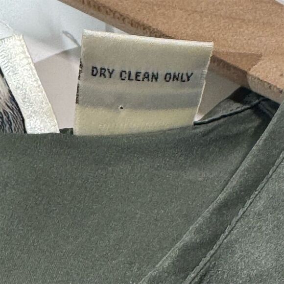 Paul Harris Design Silk Blouse Small Sage Green Short Sleeve Minimalist Top - Picture 7 of 8